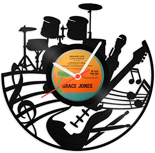 GRAVURZEILE Wanduhr aus Vinyl Schallplattenuhr „Tontreffer“ Upcycling Design Uhr Wand-Deko Vintage-Uhr Wand-Dekoration Retro-Uhr Made in Germany