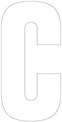 Merriway BH04107 (4 Pcs) White Vinyl Stick-On Wheelie Bin Post Box Crate Dust Bin Letters 75mm (3 Inch) Letter C - Pack of 4 Pieces