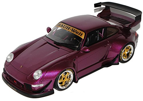 GT-Spirit Porsche 911 993 RWB Rauh Welt Purple Violett 1993-1998 Nr 727 1/18 Modell Auto