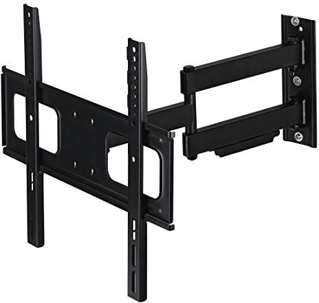 THOMSON Support Mural TV WAB2565 (VESA jusqu'à 400x400, inclinable/pivotant, 2bras, pour Les diagonales de 58 à 142cm (23' à 65')) Noir