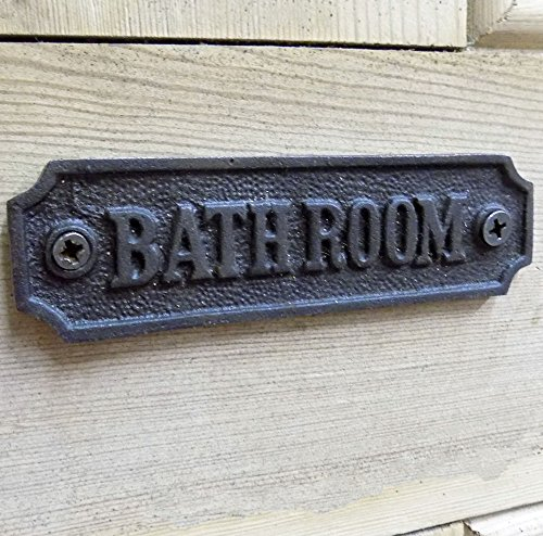Vintage style cast metal bathroom door sign