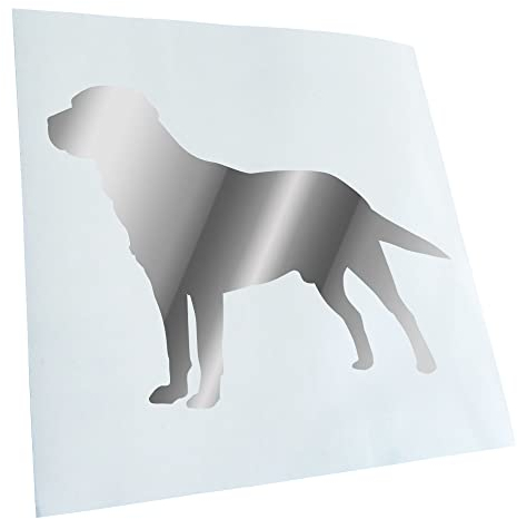 Kiwistar - Autoaufkleber - Chrom - 13x10cm Labrador Hund Retriever - Heckscheibe Auto Aufkleber wetterfest für Kfz LKW Mofa Truck - Sticker außen selbstklebend Tuning Zubehör für Fenster Fahrzeug