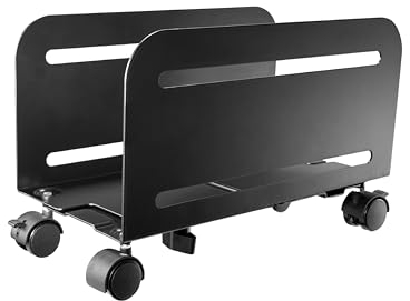 HumanCentric Adjustable PC Stand for Floor, Computer Tower, Adjustable PC Holder, CPU Rolling Cart, for Gaming & Desktop Computers, Under Desk, Fits Computer Cases 4.7 to 8.2 up to 22lbs