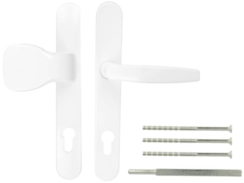 Premium Drückergarnitur Victory DHS 92mm - Oval - Knauf-Griff, Farbe:Weiß RAL 9016, Schildbreite:25mm