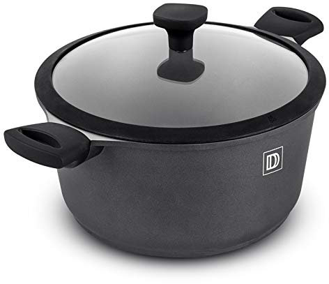 Faitout En Fonte D'aluminium Anti-adhesif 28cm 6.5l Couvercle Verre Trempe Et Silicone Tfi Chambord Durand Dupont