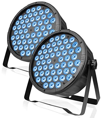 BETOPPER Bühnenlichter, Stroboskoplichter, LED-Par-Lichter, 54 x 1,5 W, RGB, 3-in-1, DMX512, leichtes Disco-Licht, DJ-Licht für Party, Hochzeit, Club, Bars, Show (2 Stück)
