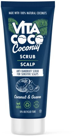 Vita Coco Anti-Schuppen Scrub (250ml) gegen Schuppen, fettiges Haar und trockene, juckende Kopfhaut • Anti-Schuppen Kopfhaut-Peeling mit Kokosnuss und Guave • silikonfrei und ohne Farbstoffe