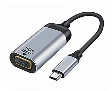 cablecc Câble adaptateur USB-C type C vers VGA 1080p 60 Hz pour tablette, téléphone et ordinateur portable