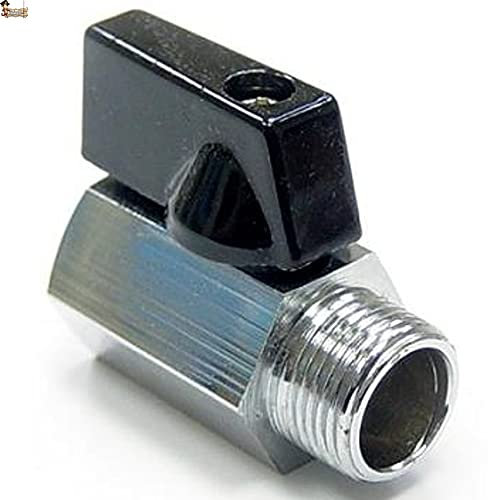 BricoLoco.com Mini Ball Valve - Ball Lock Tap - Butterfly Lever - 1/2 Thread - Female - Stopcock - Filling Water Heater - Toilet Cistern (1, 1/2)
