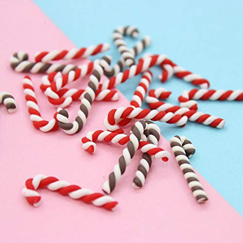 TOSSPER 20 Stücke Heimdekoration Weihnachten Kawaii Harz Flatback Cabochons Scrapbooking Cute Clay Candy Craft Accessoires Buttons Zufällige Farbe
