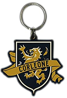 The Godfather Rubber Keyring, Zip Pull or Backpack Charm (Corleone Crest Design) - Official Merchandise