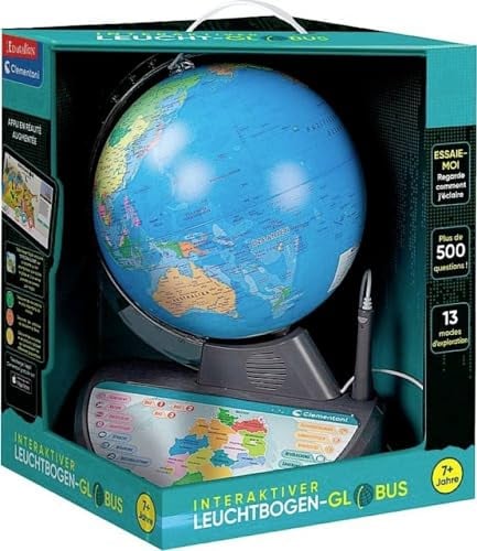 Clementoni Interaktiver Leuchtbogen-Globus - Sprechender Kinderglobus für Kinder ab 7 Jahren - Digitale Weltkugel zum Lernen & Spielen 59296