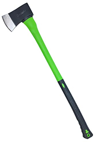 Gardenko Große Axt, Lange Beil, Fiberglas und Kohlenstoffstahl, Flachbeil und Spaltaxt (Flach 89cm, 1,6kg)