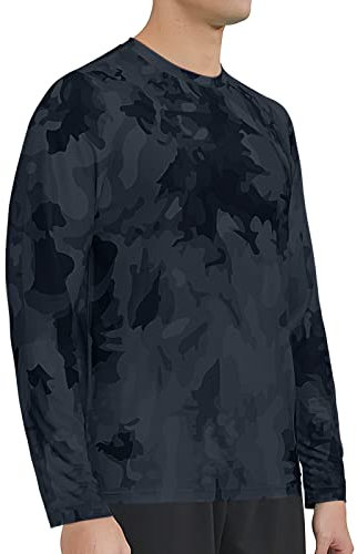 MEETWEE Chemise UV à Manches Longues pour Homme, Maillot de Bain, Protection UV UPF 50+, Coupe Ample Extensible, Rashguard à Manches Longues pour Le Surf, la Natation et la Course