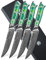 SANMUZUO Steakmesser Set, 4-teilig Damastmesser 13 cm Klinge - Steakbesteck Messerset - VG 10 Damaskus Stahl Küchenmesser mit Harzgriff - Xuan Serie(Smaragd Grün)