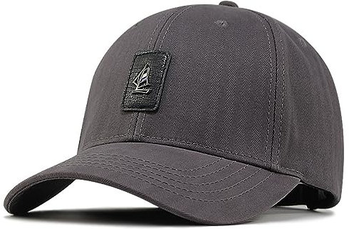 Große Kopfmützen für Herren, Übergröße, Baumwolle, XXL, Baseballkappe, großer Kopf, Übergröße, verstellbar, 58,4 - 64,8 cm, GRAU, XXL