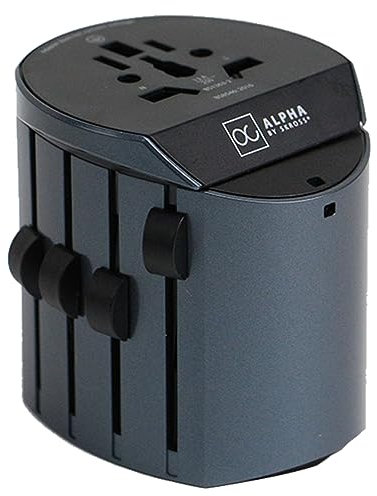 SKROSS - Alpha Line - Adaptador Universal de Viaje con Doble Puerto USB-A 2.4A - Soporta 1575W (250V, 6.3A), Portátiles, Secadores.