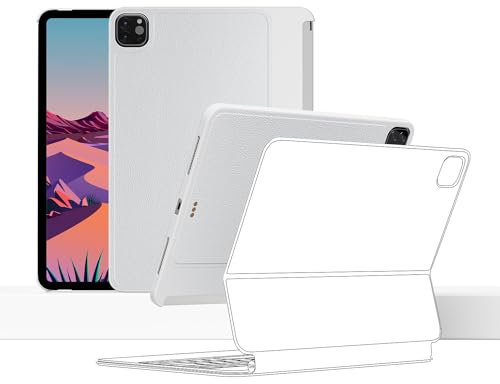 EISSCCE iPad Pro Hülle - Kompatibel mit Magic Keyboard & Smart Keyboard Folio, funktioniert mit 2020-2022 12,9 Zoll iPad Pro, magnetische Hülle unterstützt Apple Pencil Aufladen (Weiß)