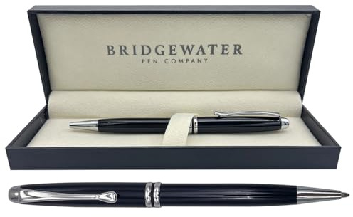 Bridgewater Pen Company Damen Kugelschreiber-Kollektion, in Box und Hülle (Winchester, glänzendes Schwarz)
