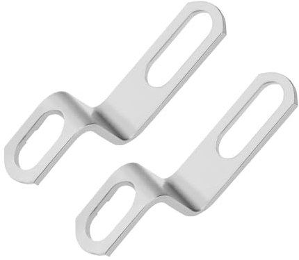 OTOTEC 2PCS Motorcycle Exhaust Pipe Connecting Piece Motorbike Exhaust Pipe Stainless Steel Bracket Z Shape Connecting Piece Muffler Mounting Clamp, Silver