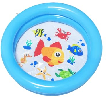 Planschbecken für Kinder, Runder Aufblasbare Baby Schwimmbad mit Aufblasbarem Sicherheitsblasenboden, Baby Pool Badespielzeug für Kinder Hause und auf Reisen Sommer Spiel Wasser Werkzeuge