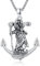 XIXLES St. Christopherus Halskette für Männer 925 Sterling Silber St Christopherus Halskette Herren Anker Saint Christopher Anhänger Halskette Schutz Schmuck religiöse Geschenke