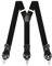 Kohentact Hosenträger Herren mit Clip- und Knopfbefestigung, inklusive 6 Knöpfe, 3,5 cm Breite Y-Form für Körpergrößen bis 200 cm Suspenders for Men 1 (Schwarz)
