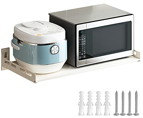 Estante de almacenamiento para microondas, montaje en pared, soporte para horno microondas, soporte para horno microondas, soportes de montaje en pared, gabinete organizador de almacenamiento de