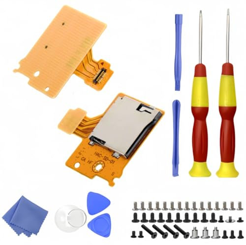 HYYHFIX Micro SD Card Reader Replacement for Nintendo Switch TF Memory Card Slot Socket Reader Board Replacement NS Console HAC-SD-01 Repair Part Accessories with Screws and Tools
