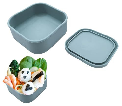 Morandi Shades - Contenitore per il pranzo in silicone, sigillato, adatto al microonde, per fast food, contenitori per la preparazione dei pasti con coperchi personalizzati, contenitore per alimenti a
