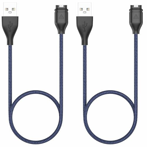 2 Pack USB Charger for Garmin Venu/Venu Sq/Sq Music/Sq Music 2, 3.3FT Nylon Replacement Charger Cable Charging Power Cord for Garmin Venu/Vivoactive Watch