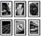 MJ-GRAPHICS® - Mood Poster Set Ferrari Vintage - Wohnzimmer Deko Schlafzimmer Büro Kinderzimmer - Ferrari-Liebhaber Wandposter - 6xA4 Art Kunstdruck - Oldtimer, Mode Fashion, Vintage - ohne Rahmen