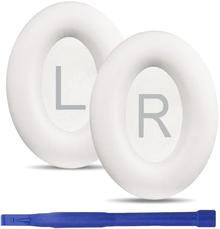 umvowuxa Replacement Earpads for Bose QuietComfort 45 (QC45)/QuietComfort SE (QC SE)/Quiet Comfort Wireless Headphones, Ear Cushions with Softer Protein Leather and Memory Foam (White)