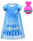 Lito Angels Poppy Trolls Kleid Kostüm Verkleidung mit Rosa Perücke für Kinder Mädchen Größe7-8 Jahre 128, Blau