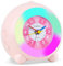 Ayybboo Réveil Enfant Analogique sans Tic-Tac avec Veilleuse Colorée Snooze 6 Sonneries Volume Réglable,Horloge Apprentissage Enfant pour Garçons et Filles (Rose)