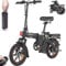 DYU A5 Folding Electric Bike, 14 Portable Electric Bike with 48V 7.5AH Removable Battery, Adjustable Height Ebike with LCD Display, Remote Control, Dual Disc Brakes, Foldable E-bike for Adults/Teens
