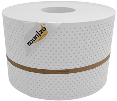 zaun|zu® Premium Sichtschutzstreifen GELOCHT | genarbte Oberfläche | 15% Lochmuster | PP für Doppelstabmatten | Sichtschutz Rolle | Polypropylen | Zaunblende | Made in Germany Weiß 50m