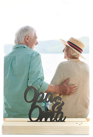 Elbeffekt Oma Opa Geschenk - Schriftzug mit Fotografie Holzbild - Oma & Opa Geschenke, Oma & Opa Geschenk, Beste Großeltern der Welt, Geschenk für Oma & Opa, Geschenk Oma und Opa