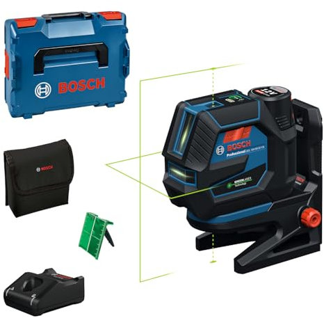 Láser combinado GCL 12V-50-22 CG de Bosch Professional (alcance de hasta 50 m con receptor, doble fuente de alimentación, soporte RM 20, GBA 12V 2.0Ah, GAL 12V-40, funda, L-Boxx 136)