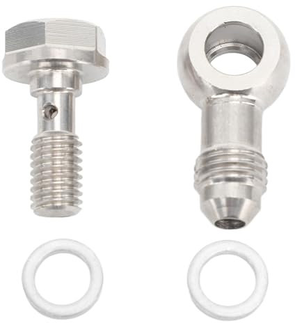 Hohlschrauben-Set, hohe Tragkraft, Edelstahl, Leckanschluss für Rohrleitungssysteme, M8 x 1,25 mm auf AN4, Größe 4, Zubehör im Lieferumfang enthalten