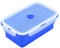 ANKROYU 1200 ml de lonchera de plegable Rectángulo Silicona Contenedor de almacenamiento de alimentos Lavavajín de microondas Safe Fug -Profect Prugable para Office Camping Picnic (Azul oscuro)