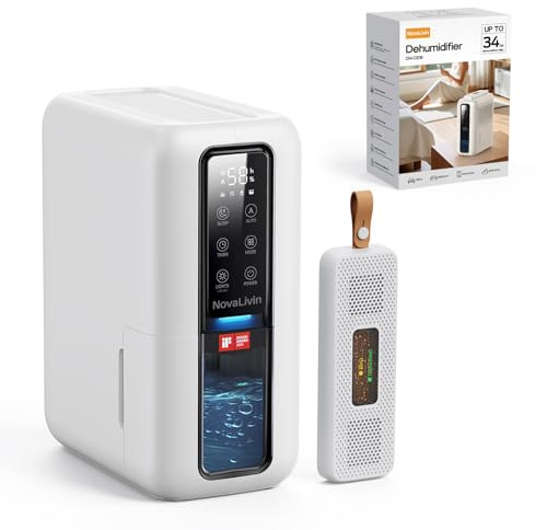 Dehumidifiers for Home，2000ml Dehumidifier for Bedroom with Ultra Quiet & Auto Shut off ，24H Timer，7-Color LED Light，Compact and Portable small Dehumidifier for Bathroom, Closet, RV, Wardrobe, Garage