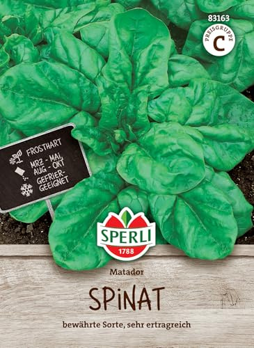 Sperli Spinatsamen Matador 83163, Gründüngungssaat | Frosthart & Gefriergeeignet, Spinatsaat für 10-12 laufende Meter, schossfest, Aussaat ab Mai bis Juni