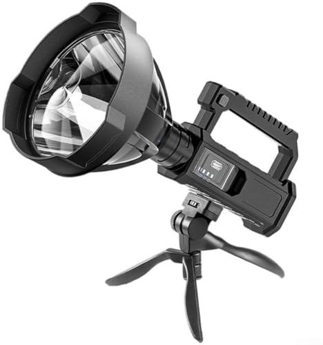 ZMdooreasy Rechargeable LED Flashlight with 200,000 Lumens and Triangular Stand for Stable, Hands for Outdoor Lighting(W5119)