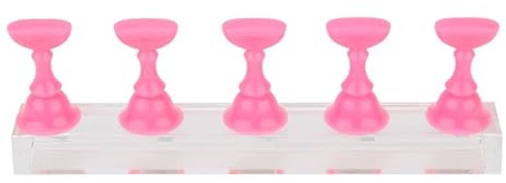 Lot de 5 présentoirs à ongles magnétiques pour pratique du nail art - Blanc et noir - Outil de nuancier pour vernis gel (rose)