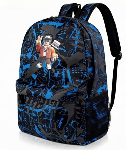 yumcute Ro-blx Kinder Rucksack, Druck rucksack Jugendlichen, Rucksack Jungen 10 Jahre, kinder Schulrucksack Jungen, Große Kapazität Reiserucksäcke, Cartoon Anime Schultaschen für Kinder