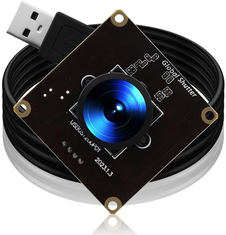 Accum 1200P 90 FPS USB Kamera, Global-Shutter-Modul mit 126° Weitwinkel | 2MP Lightburn Kamera mit hoher Bildrate für Golfschwünge & Motion Capture,kompatibel mit Desktop PCs,Laptops und Raspberry Pi