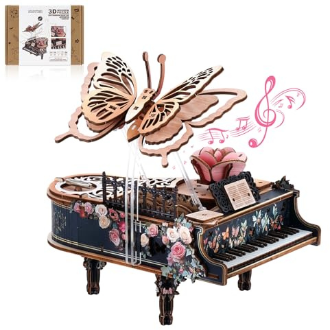 WEBYEARO 3D Holzpuzzle Erwachsene, 3D Klavier Puzzle Bausatz, Holzklavier Puzzles für Erwachsene, DIY Bastelprojekte für zu Hause, Holz Spieluhr Puzzle, Geschenke für Männer und Frauen