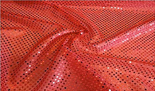 FABRICS-CITY METERWARE ROT EXKLUSIVE KLEINE PAILLETTEN STOFF 3MM STOFFE, 2421