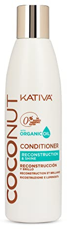 Kativa Coconut | Hair Conditioner 250ml | Reconstruction, Shine and Hydration | Heavily Damaged, Sensitized, Dry Hair | Organic Coconut Oil